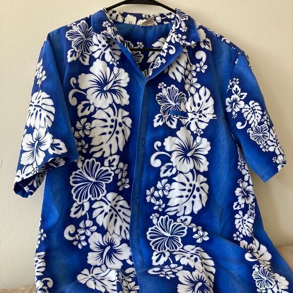 Mens Royal Creations Floral Hawaiian Button Down Shirt - Picture 1 of 2